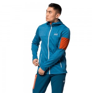Kurtka sportowa Męskie Jack Wolfskin Milford Hooded Niebieskie | CU4670153
