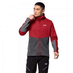 Kurtka sportowa Męskie Jack Wolfskin Mount Isa Czerwone | LZ4372169