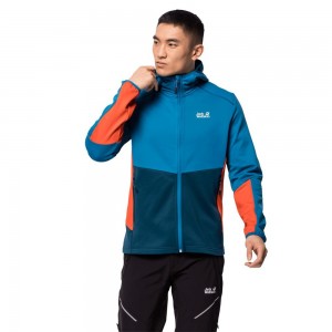 Kurtka sportowa Męskie Jack Wolfskin Mount Isa Niebieskie | IR6741598