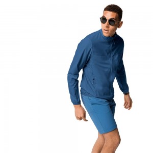 Kurtka wiatroszczelna Męskie Jack Wolfskin Jwp Wind Indygo Niebieskie | EQ8436021