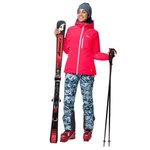 Kurtki Narciarskie Damskie Jack Wolfskin Great Snow Różowe | DI2869715