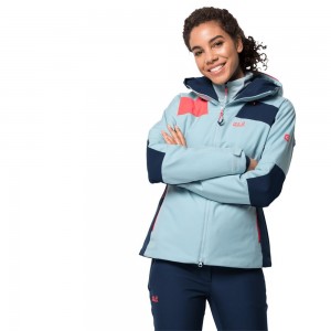 Kurtki Narciarskie Damskie Jack Wolfskin Monterosa Niebieskie | UA3520986