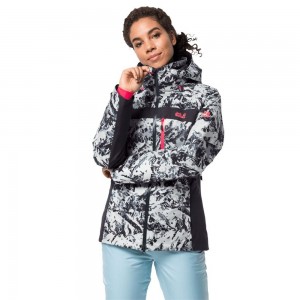 Kurtki Narciarskie Damskie Jack Wolfskin Panorama Peak Black/White | DQ3965078