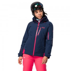 Kurtki Narciarskie Damskie Jack Wolfskin Snow Summit Ciemny Indygo | ZI9754280