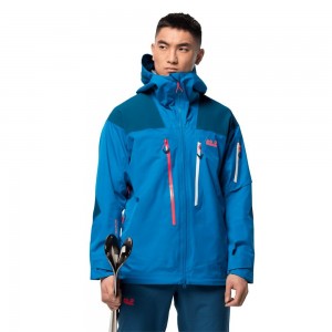 Kurtki Narciarskie Męskie Jack Wolfskin Solitude Mountain Niebieskie | XM0347192