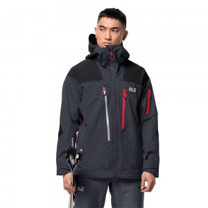 Kurtki Narciarskie Męskie Jack Wolfskin Solitude Mountain Czarne | YA4859063