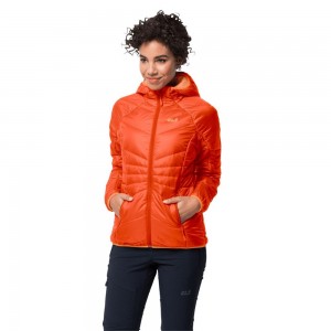 Kurtki Ocieplane Damskie Jack Wolfskin Argon Hoody Czerwone | AD7153849