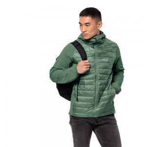 Kurtki Ocieplane Męskie Jack Wolfskin Jwp Hybrid Oliwkowe | IO1824507