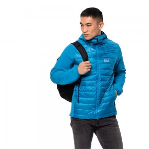 Kurtki Ocieplane Męskie Jack Wolfskin Jwp Hybrid Niebieskie | IY5019864