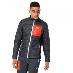 Kurtki Ocieplane Męskie Jack Wolfskin Routeburn Anthracite | VQ1598207