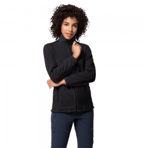 Kurtki Polarowe Damskie Jack Wolfskin Midnight Moon Czarne | AG4013567