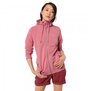 Kurtki Polarowe Damskie Jack Wolfskin Modesto Hooded Różowe | LX1406278