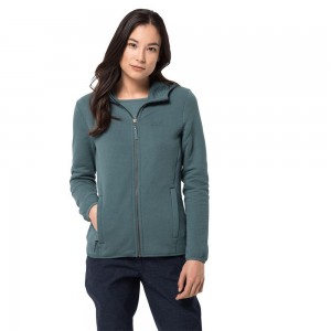 Kurtki Polarowe Damskie Jack Wolfskin Natori Hooded Głęboka Zielone | SZ1680732