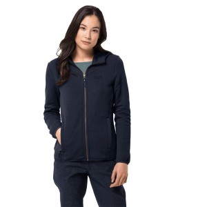 Kurtki Polarowe Damskie Jack Wolfskin Natori Hooded Niebieskie | NP7315849