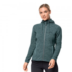Kurtki Polarowe Damskie Jack Wolfskin Patan Hooded Głęboka Zielone | LM0893217