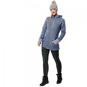 Kurtki Polarowe Damskie Jack Wolfskin Patan Long Niebieskie Niebieskie | UI8425901