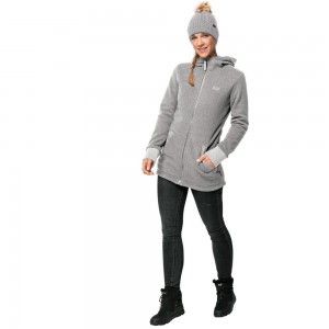Kurtki Polarowe Damskie Jack Wolfskin Patan Long Szare | XA0174236