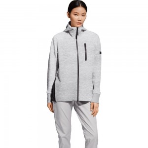 Kurtki Polarowe Damskie Jack Wolfskin Table Bay Hooded Szare | NE4916532