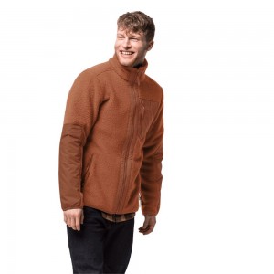 Kurtki Polarowe Męskie Jack Wolfskin Kingsway Miedź | KW7859412
