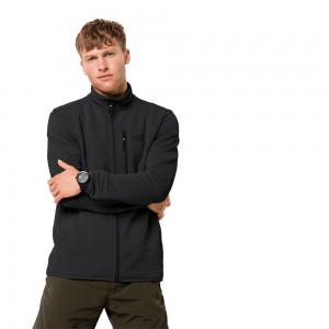 Kurtki Polarowe Męskie Jack Wolfskin Modesto Czarne | HD3610547