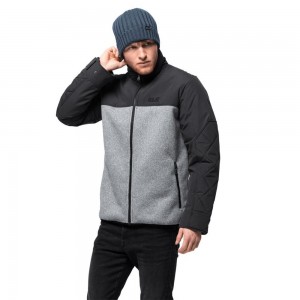 Kurtki Polarowe Męskie Jack Wolfskin Robson Wood Szare | TH8019643