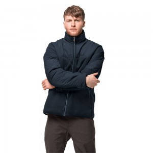 Kurtki Polarowe Męskie Jack Wolfskin Robson Wood Niebieskie | ZX9324807