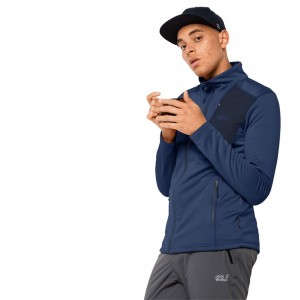 Kurtki Polarowe Męskie Jack Wolfskin Savo Ciemny Indygo | FO9524673