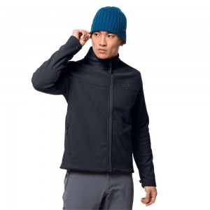 Kurtki Polarowe Męskie Jack Wolfskin Skywind Niebieskie | ZV7182940