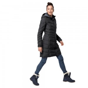 Kurtki Zimowe Damskie Jack Wolfskin Selenium Czarne | EZ6947312