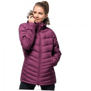 Kurtki Zimowe Damskie Jack Wolfskin Selenium Bay Fioletowe | MX0387412