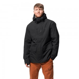 Kurtki Zimowe Męskie Jack Wolfskin West Czarne | TY7805149