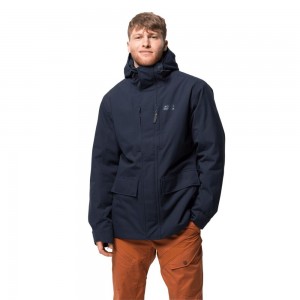 Kurtki Zimowe Męskie Jack Wolfskin West Niebieskie | XC6835792