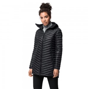 Płaszcze Puchowe Damskie Jack Wolfskin Atmosphere Czarne | MG5340872