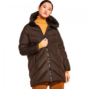 Płaszcze Puchowe Damskie Jack Wolfskin Upper East Long Czekolada | HX4810692