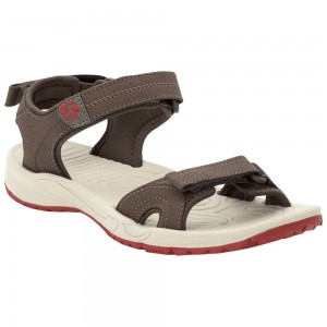 Sandały Damskie Jack Wolfskin Lakewood Cruise Brown/White | RT8059762