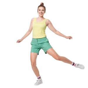 Softshell Shorts Damskie Jack Wolfskin Jwp Zielone | PV7240689