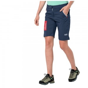 Softshell Shorts Damskie Jack Wolfskin Overland Ciemny Indygo | NX6817304