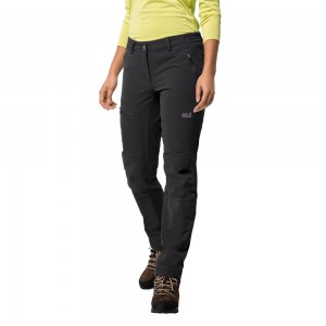 Softshell Trousers Damskie Jack Wolfskin Rock Trek Czarne | KQ3807962
