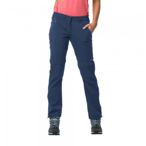 Softshell Trousers Damskie Jack Wolfskin Overland Zip Away Ciemny Indygo | OT3209485