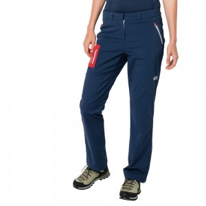 Softshell Trousers Damskie Jack Wolfskin Overland Ciemny Indygo | WA0421983