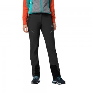Softshell Trousers Damskie Jack Wolfskin Gravity Slope Czarne | LN7136980