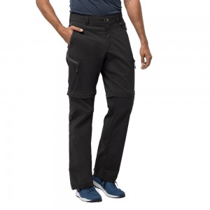 Softshell Trousers Męskie Jack Wolfskin Activate Light Zip Off Czarne | ED8270435