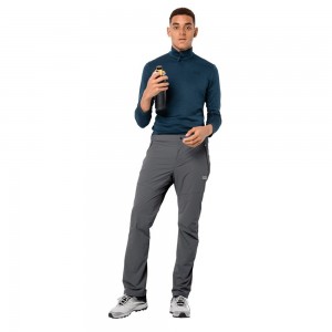 Softshell Trousers Męskie Jack Wolfskin Delta Ciemny | OI2916738