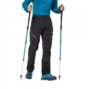 Softshell Trousers Męskie Jack Wolfskin Gravity Slopeen Czarne | XC9420157