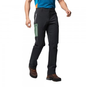 Softshell Trousers Męskie Jack Wolfskin Overland Ii Czarne | XU8976435