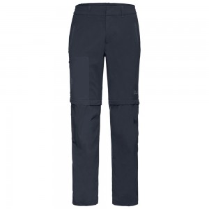 Softshell Trousers Męskie Jack Wolfskin Overland Zip Away Niebieskie | BM7590614