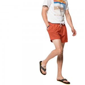 Spodenki Męskie Jack Wolfskin Bay Swim Pomarańczowe | SY4263517