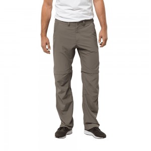 Spodnie Codzienne Męskie Jack Wolfskin Canyon Zip Off Szare | OP2847106