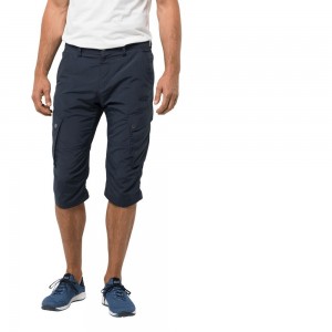 Spodnie Codzienne Męskie Jack Wolfskin Desert Valley 3/4 Niebieskie | RN5671498