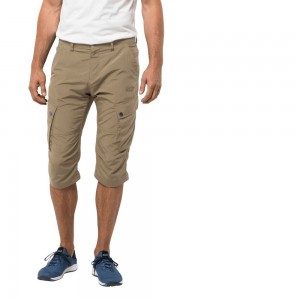 Spodnie Codzienne Męskie Jack Wolfskin Desert Valley 3/4 Czarne | UP0539642